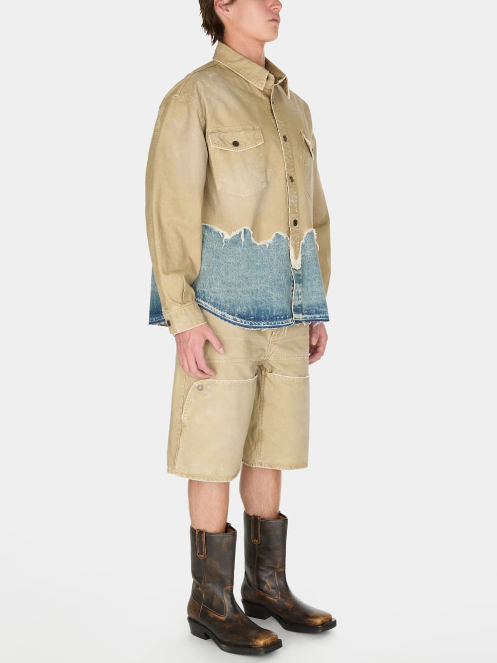 distressed canvas shirt jacket - Image 3