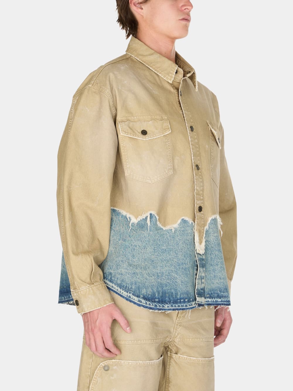 distressed canvas shirt jacket - Image 5