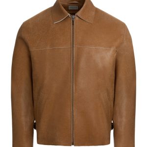 crackled leather jacket