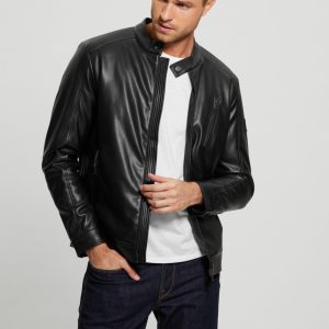 Faux-Leather Biker Jacket