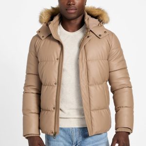 Eco Faux-Leather Puffer Jacket