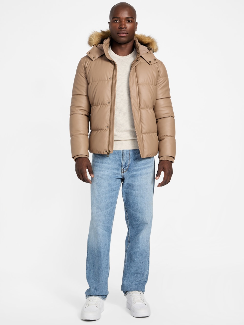Eco Faux-Leather Puffer Jacket - Image 2