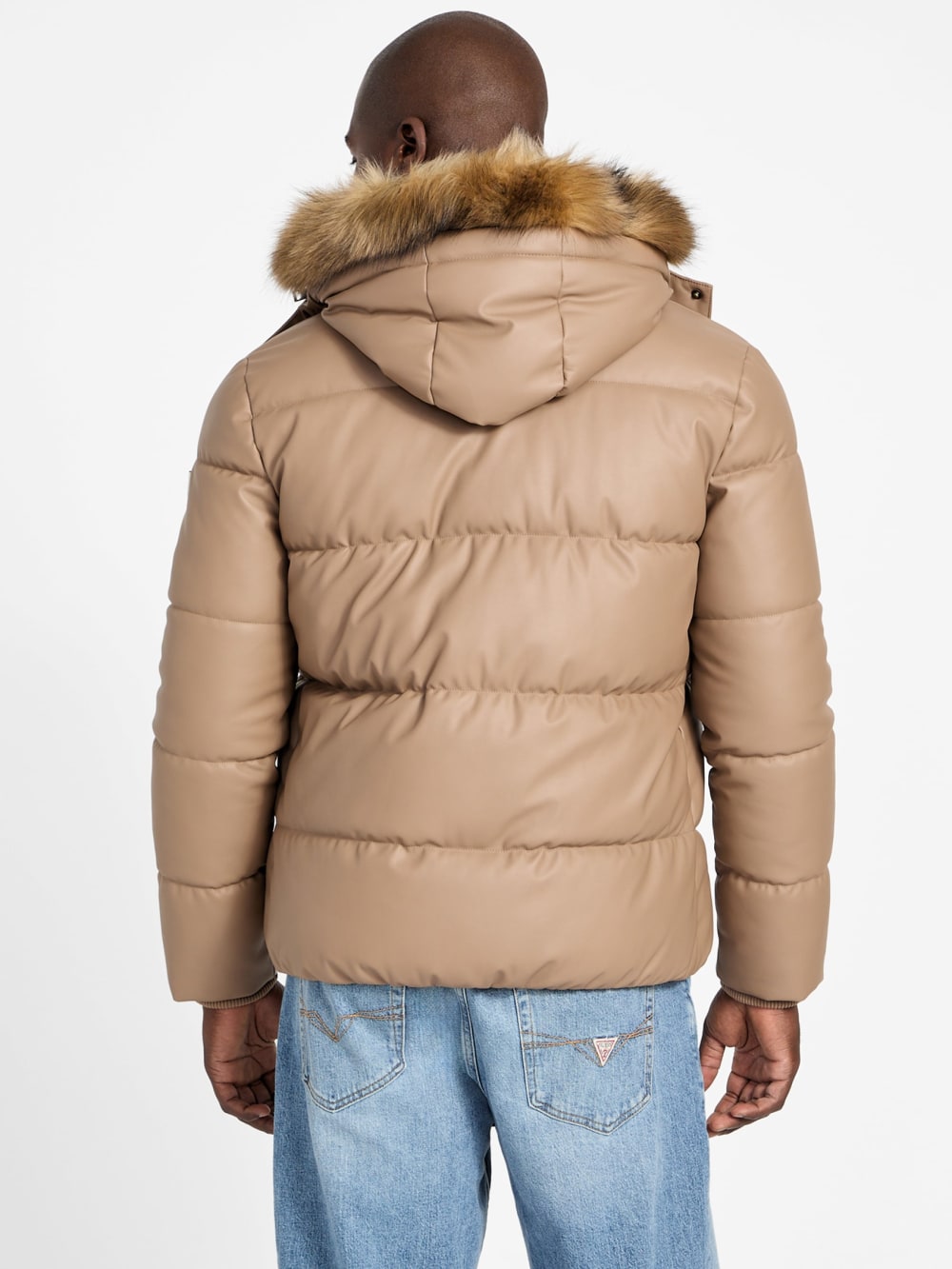 Eco Faux-Leather Puffer Jacket - Image 4