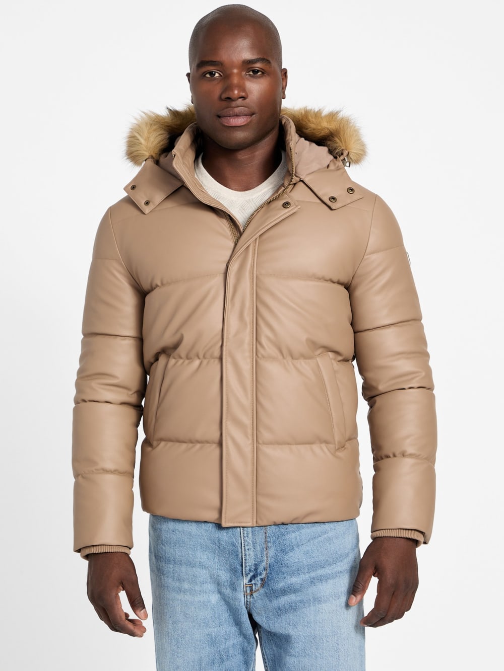 Eco Faux-Leather Puffer Jacket - Image 5