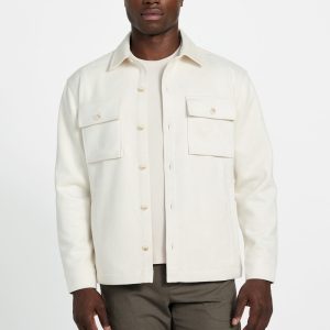 Faux suede overshirt