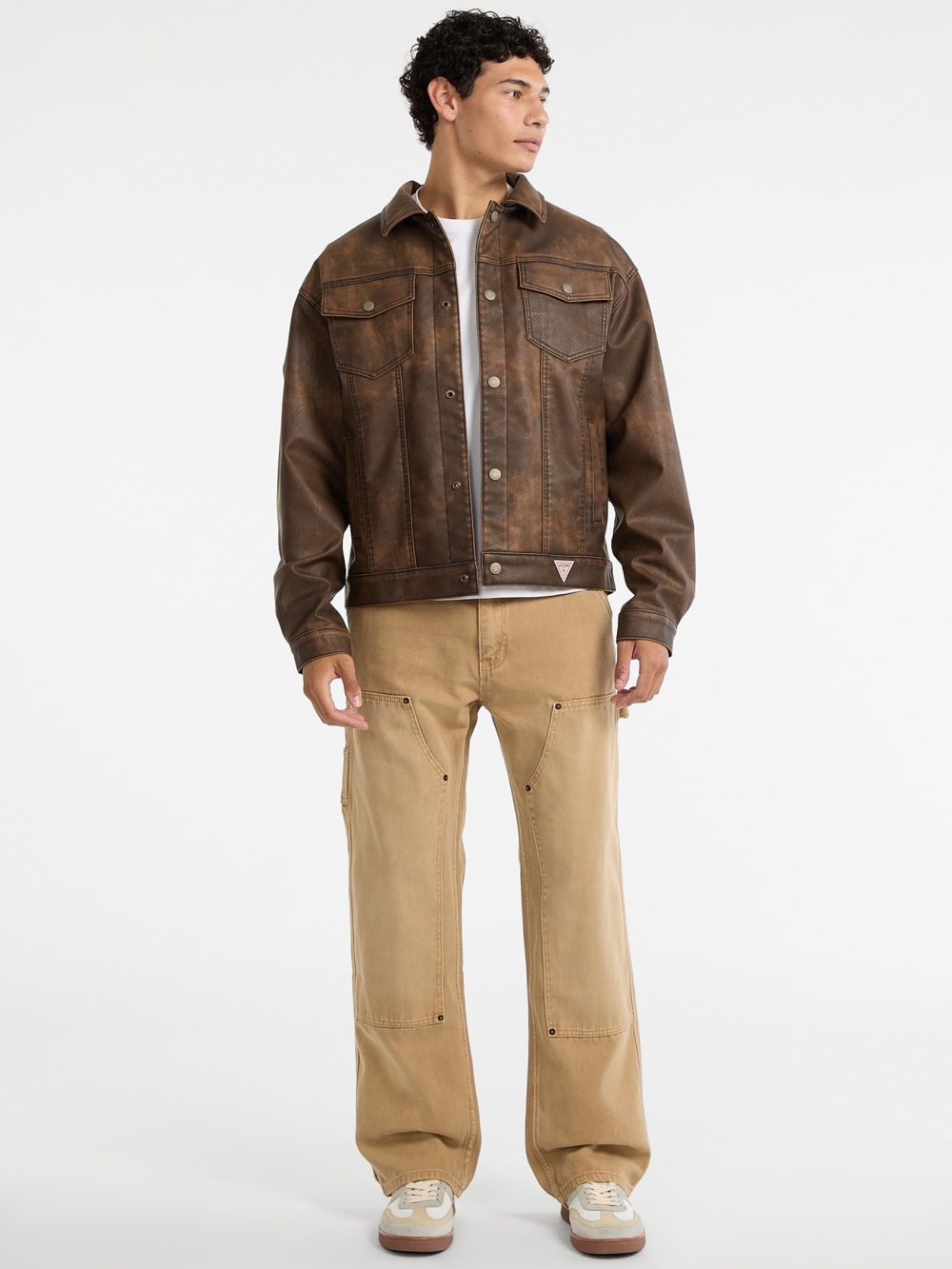 GUESS Originals Faux-Leather Trucker Jacket - Image 2