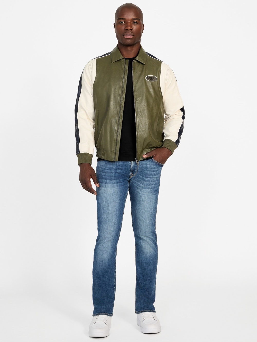 Color-Block Faux-Leather Jacket - Image 2