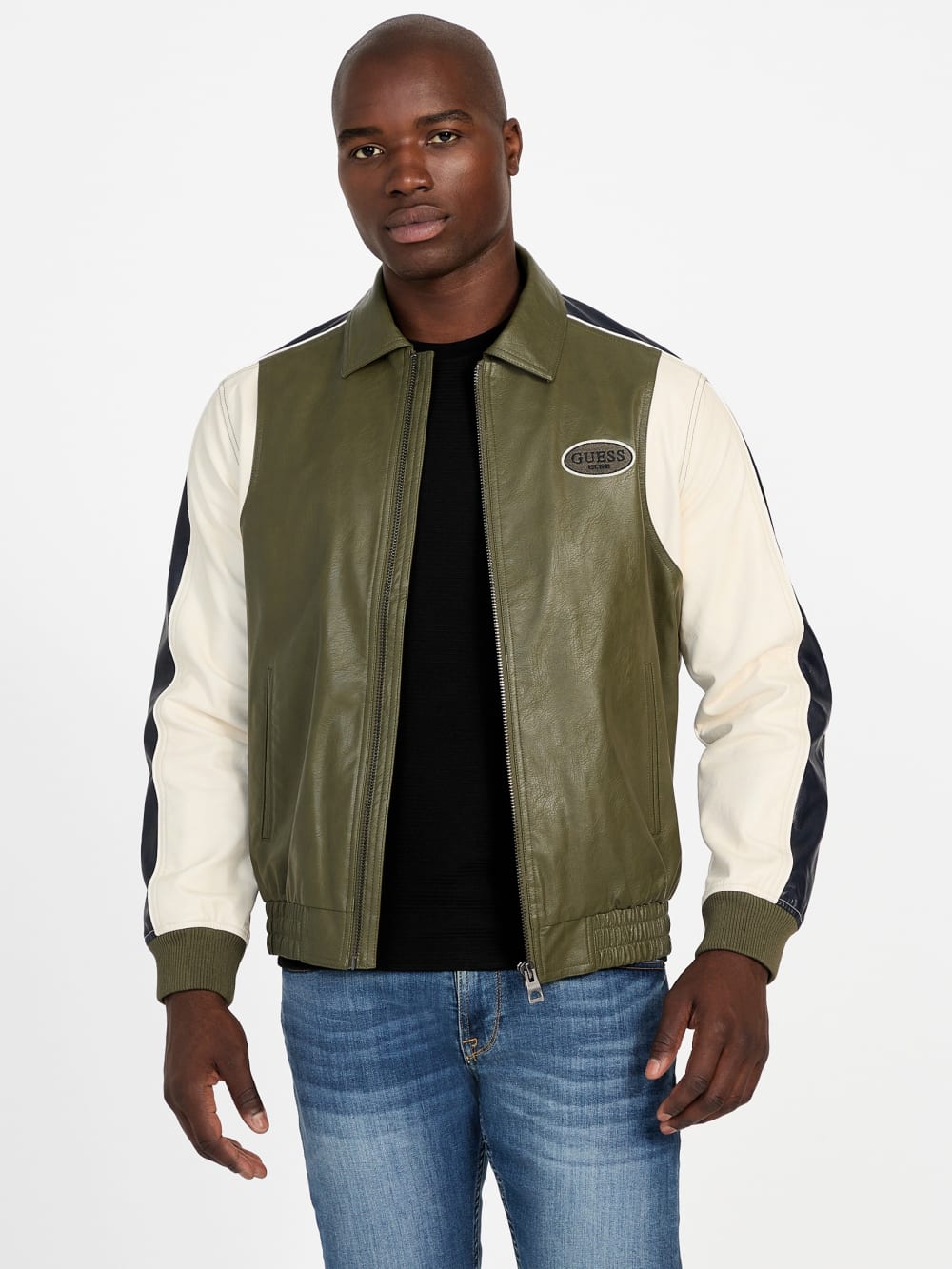Color-Block Faux-Leather Jacket - Image 5