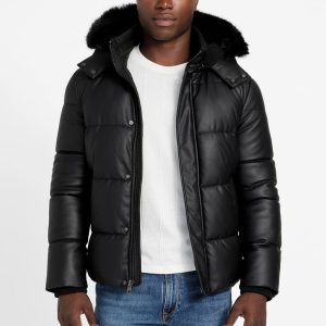 Eco Faux-Leather Puffer Jacket