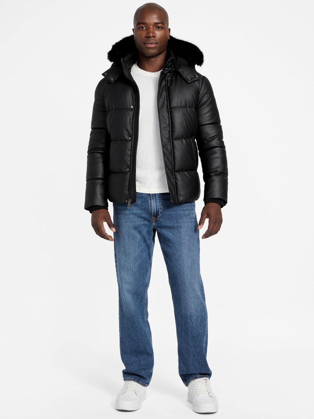 Eco Faux-Leather Puffer Jacket - Image 2