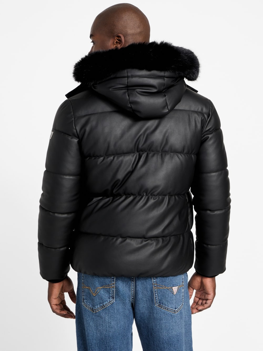 Eco Faux-Leather Puffer Jacket - Image 4