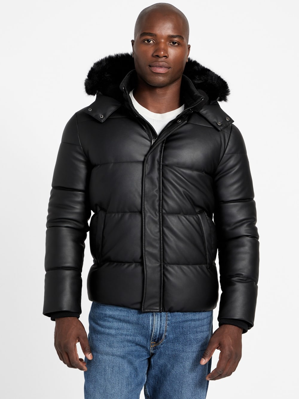 Eco Faux-Leather Puffer Jacket - Image 5