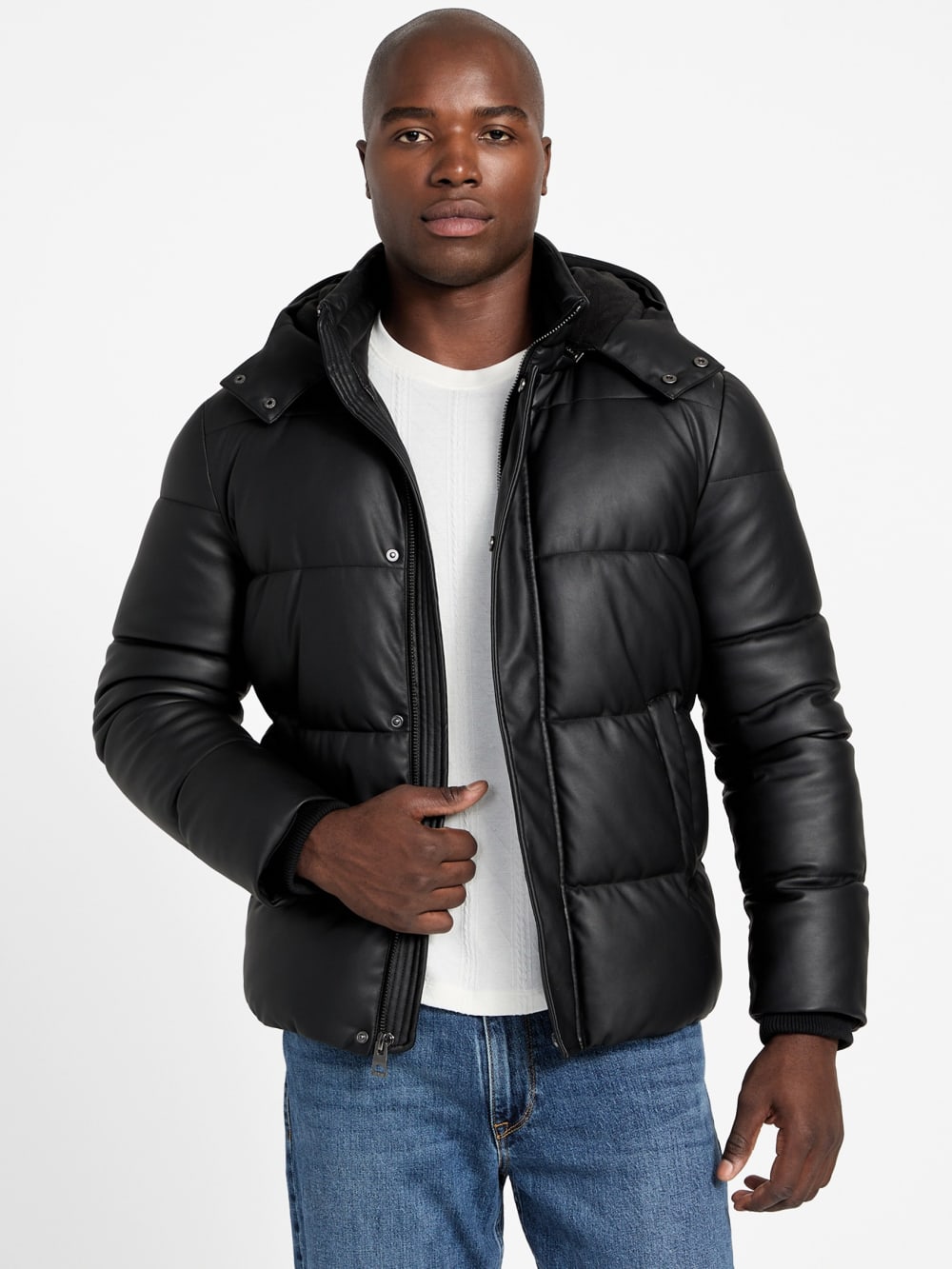 Eco Faux-Leather Puffer Jacket - Image 6
