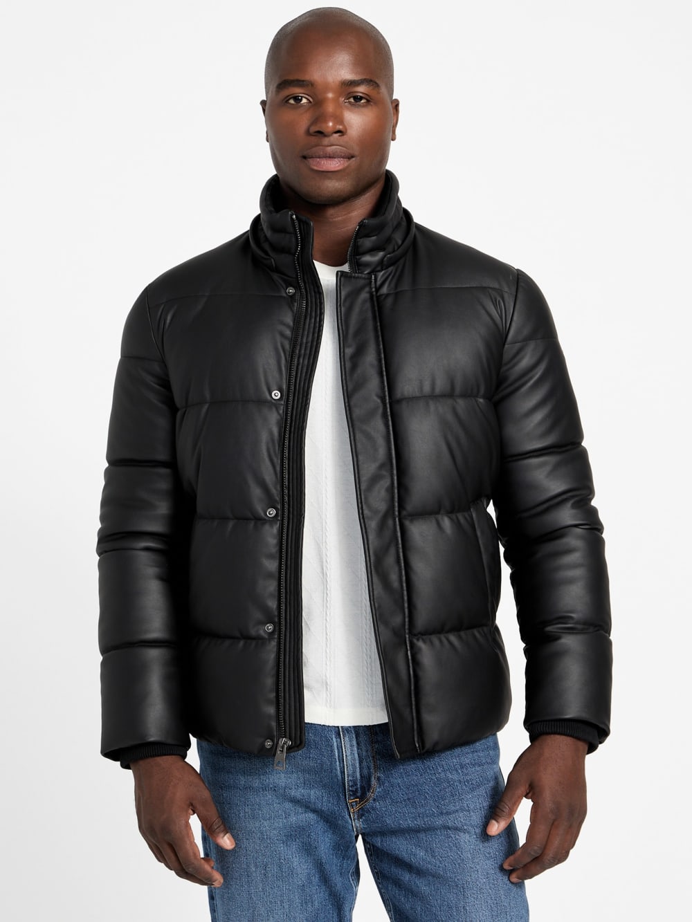 Eco Faux-Leather Puffer Jacket - Image 8