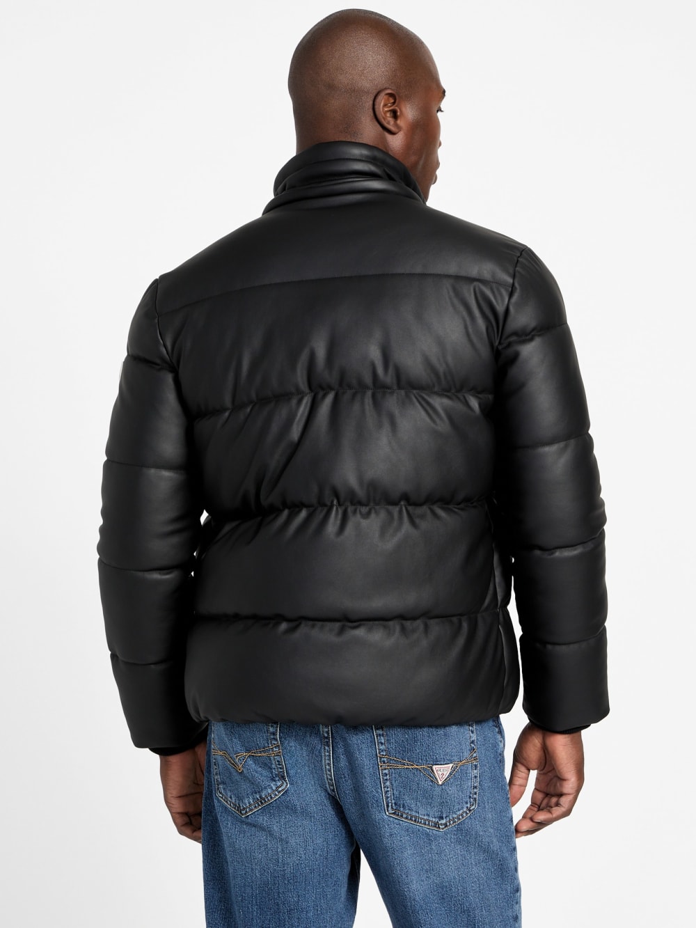 Eco Faux-Leather Puffer Jacket - Image 9