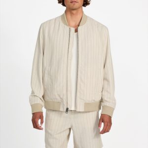 Eco Fletcher Striped Linen Flight Jacket