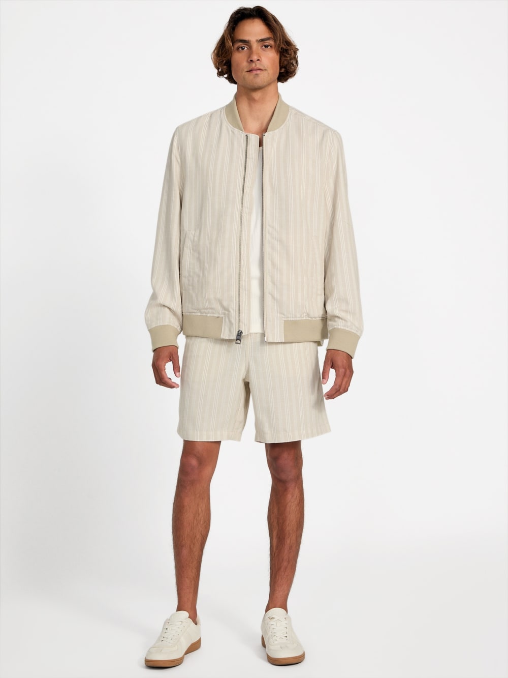 Eco Fletcher Striped Linen Flight Jacket - Image 2