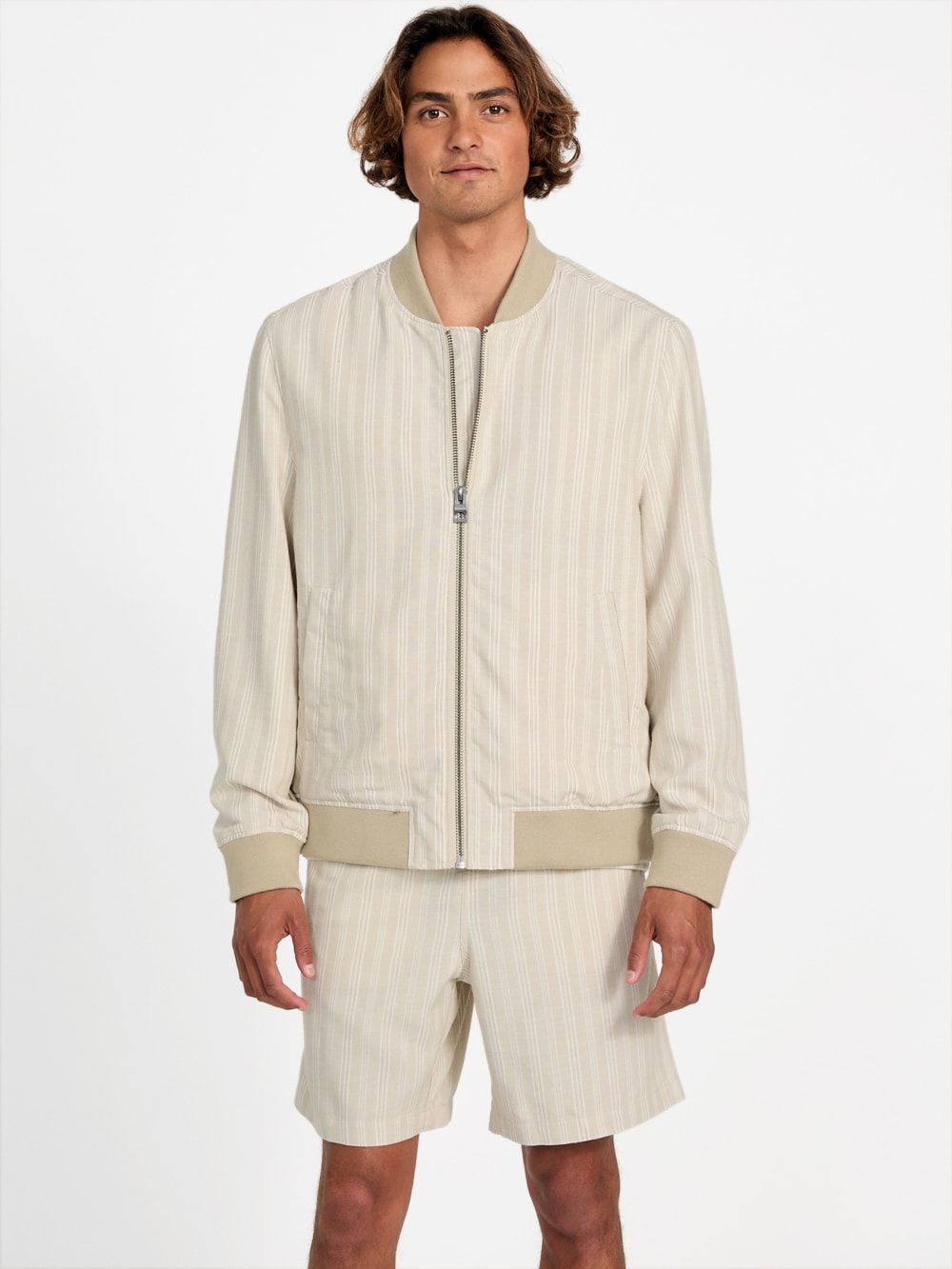 Eco Fletcher Striped Linen Flight Jacket - Image 5