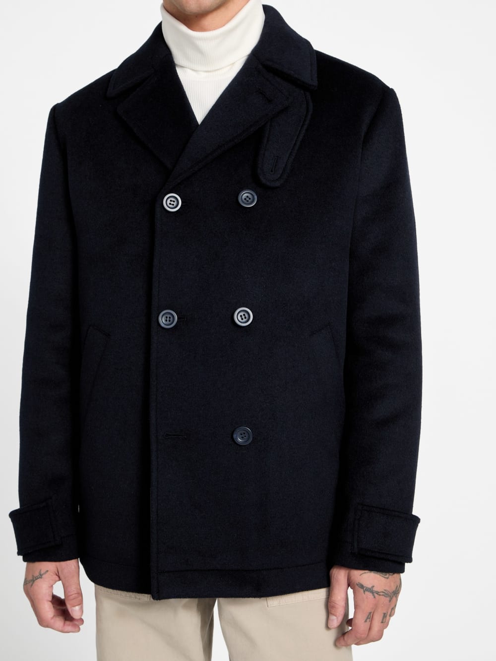 Eco Double-Breasted Wool-Blend Peacoat - Image 3