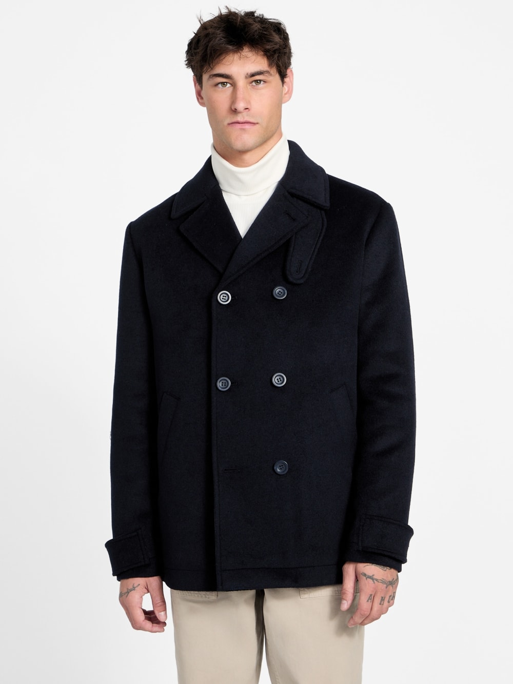 Eco Double-Breasted Wool-Blend Peacoat - Image 5