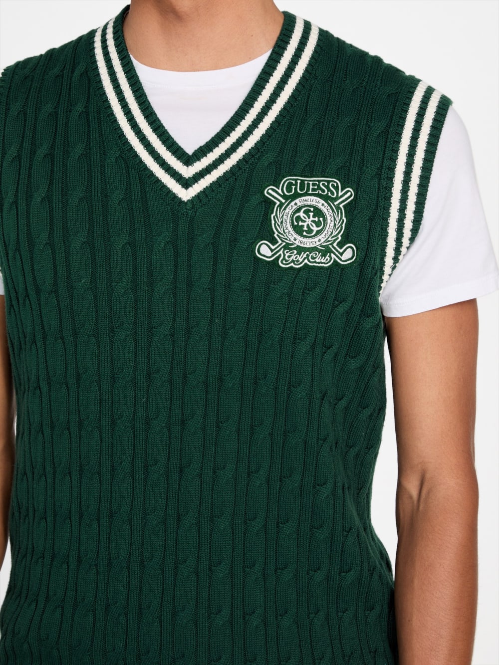 Eco Holden V-Neck Cable-Knit Vest - Image 3