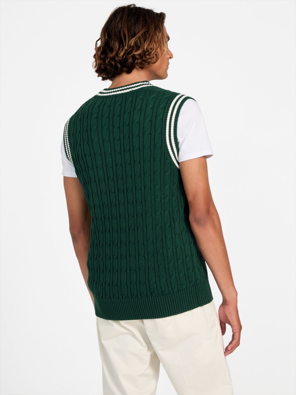 Eco Holden V-Neck Cable-Knit Vest - Image 4