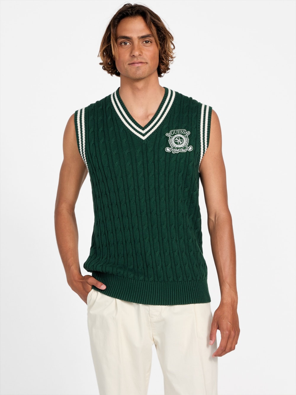 Eco Holden V-Neck Cable-Knit Vest - Image 5