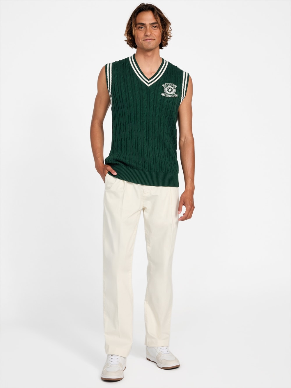Eco Holden V-Neck Cable-Knit Vest - Image 6