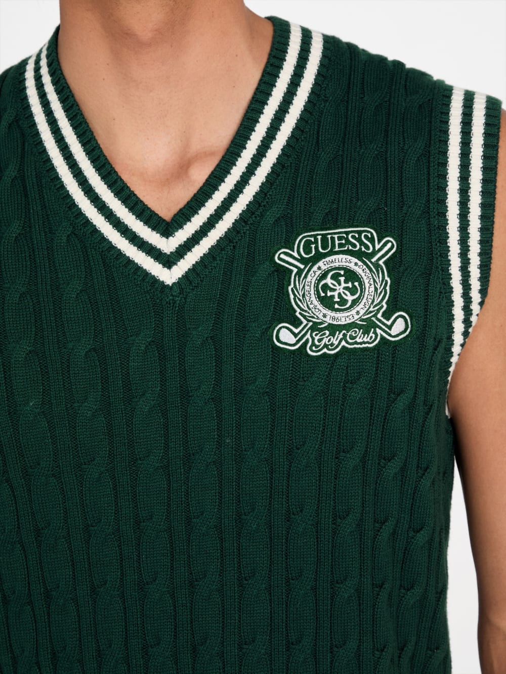 Eco Holden V-Neck Cable-Knit Vest - Image 7