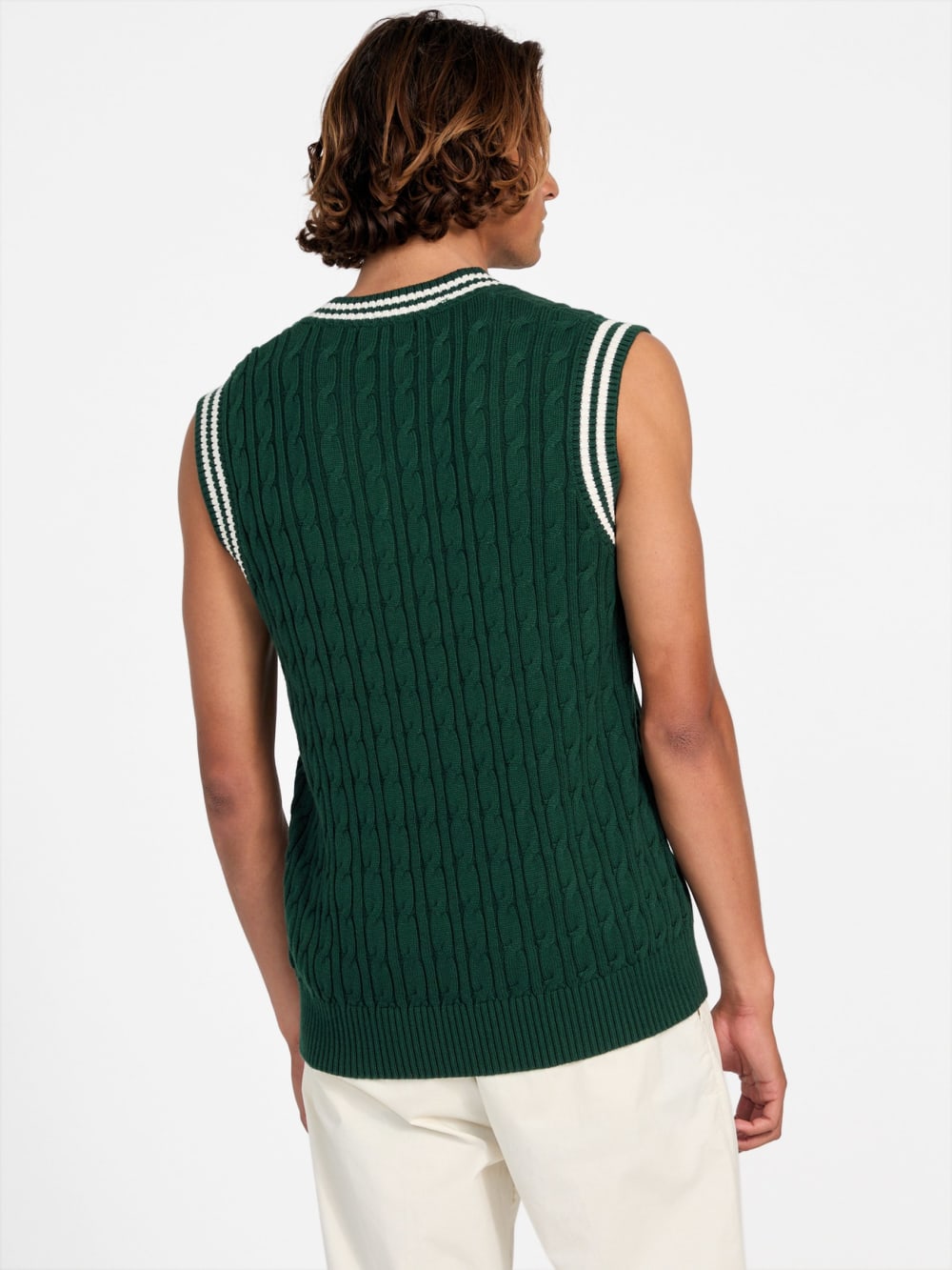 Eco Holden V-Neck Cable-Knit Vest - Image 8