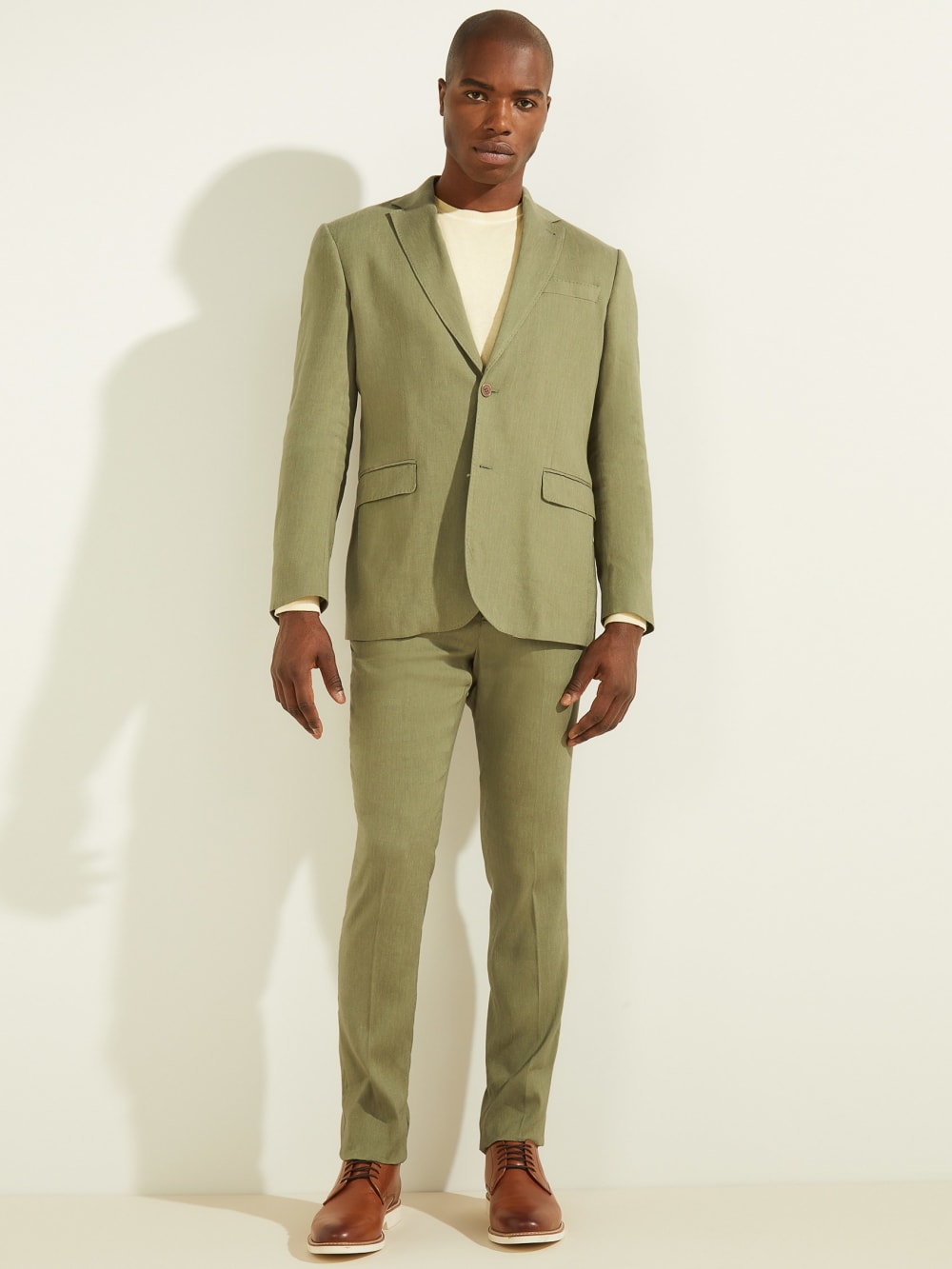 Linen-Blend Single Breasted Blazer - Image 2