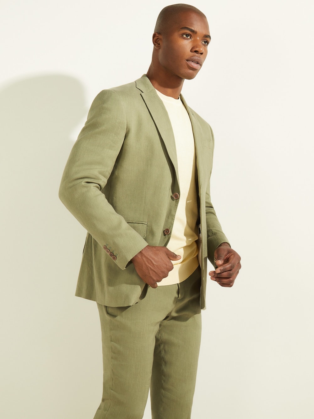 Linen-Blend Single Breasted Blazer - Image 4