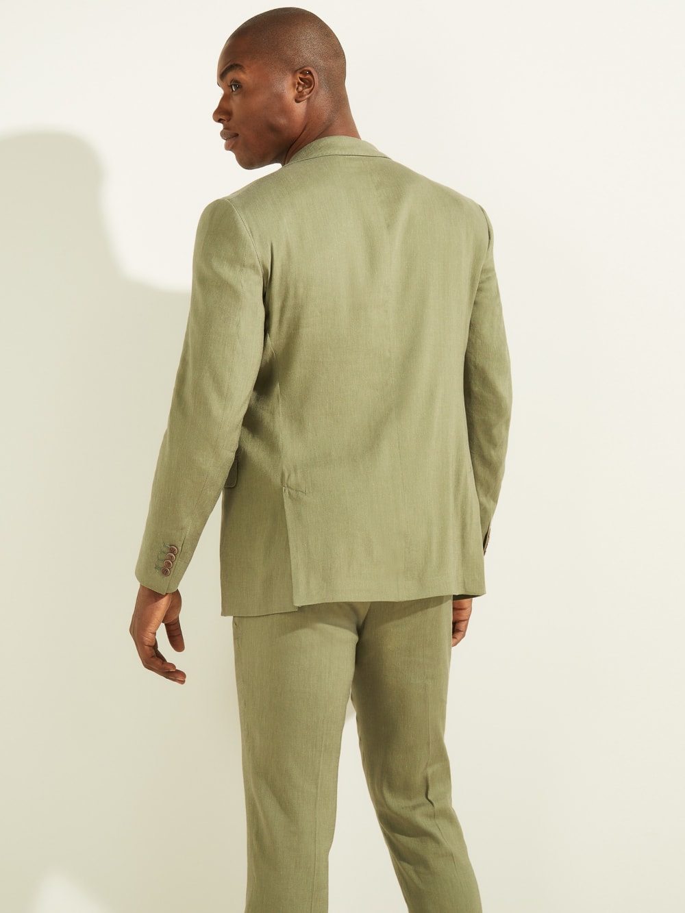 Linen-Blend Single Breasted Blazer - Image 6