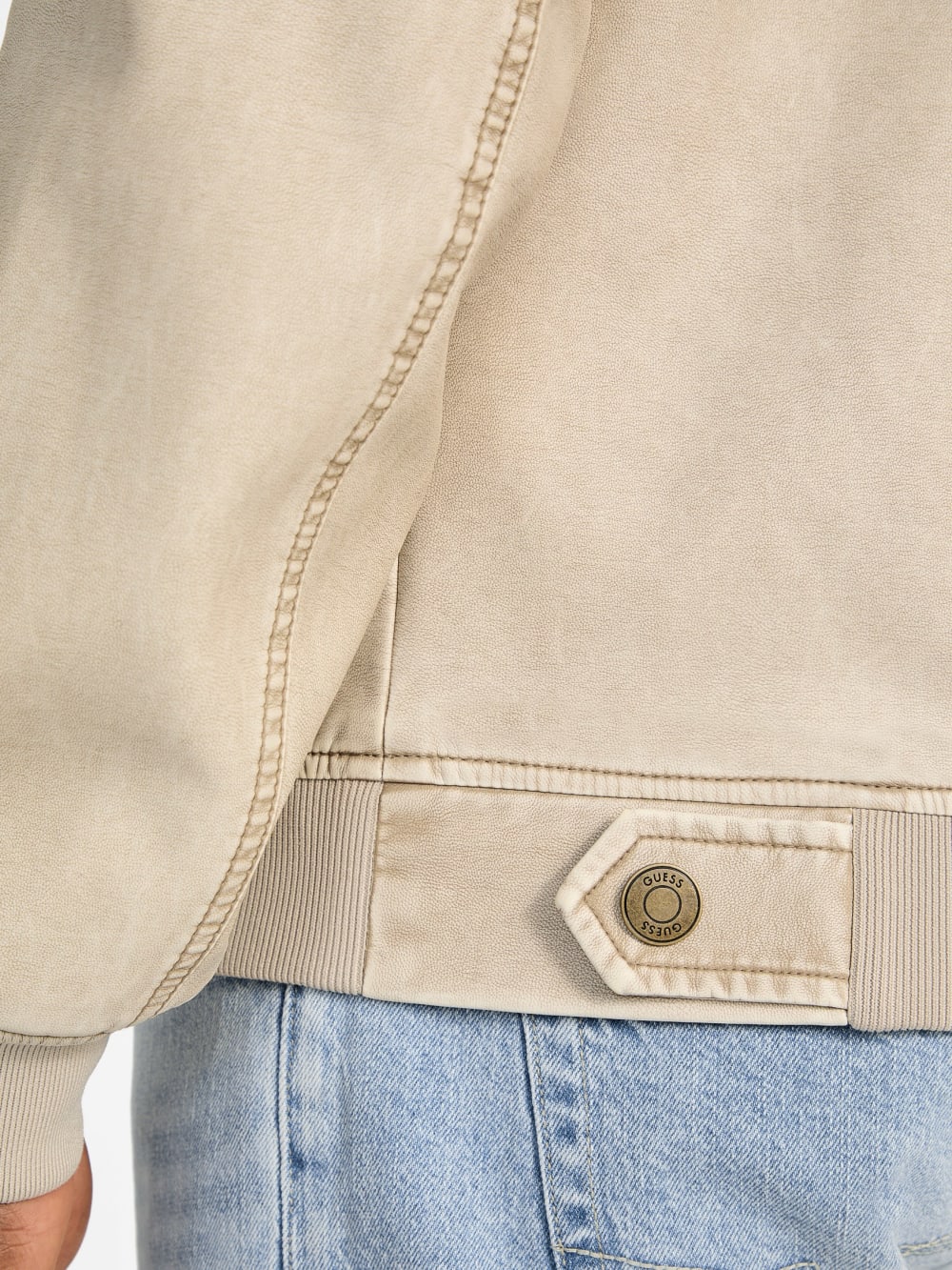 Faux-Leather Aviator Jacket - Image 3