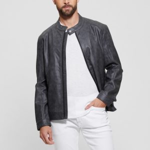 Faux-Leather Moto Jacket