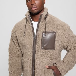 Faux-Sherpa Full-Zip Jacket