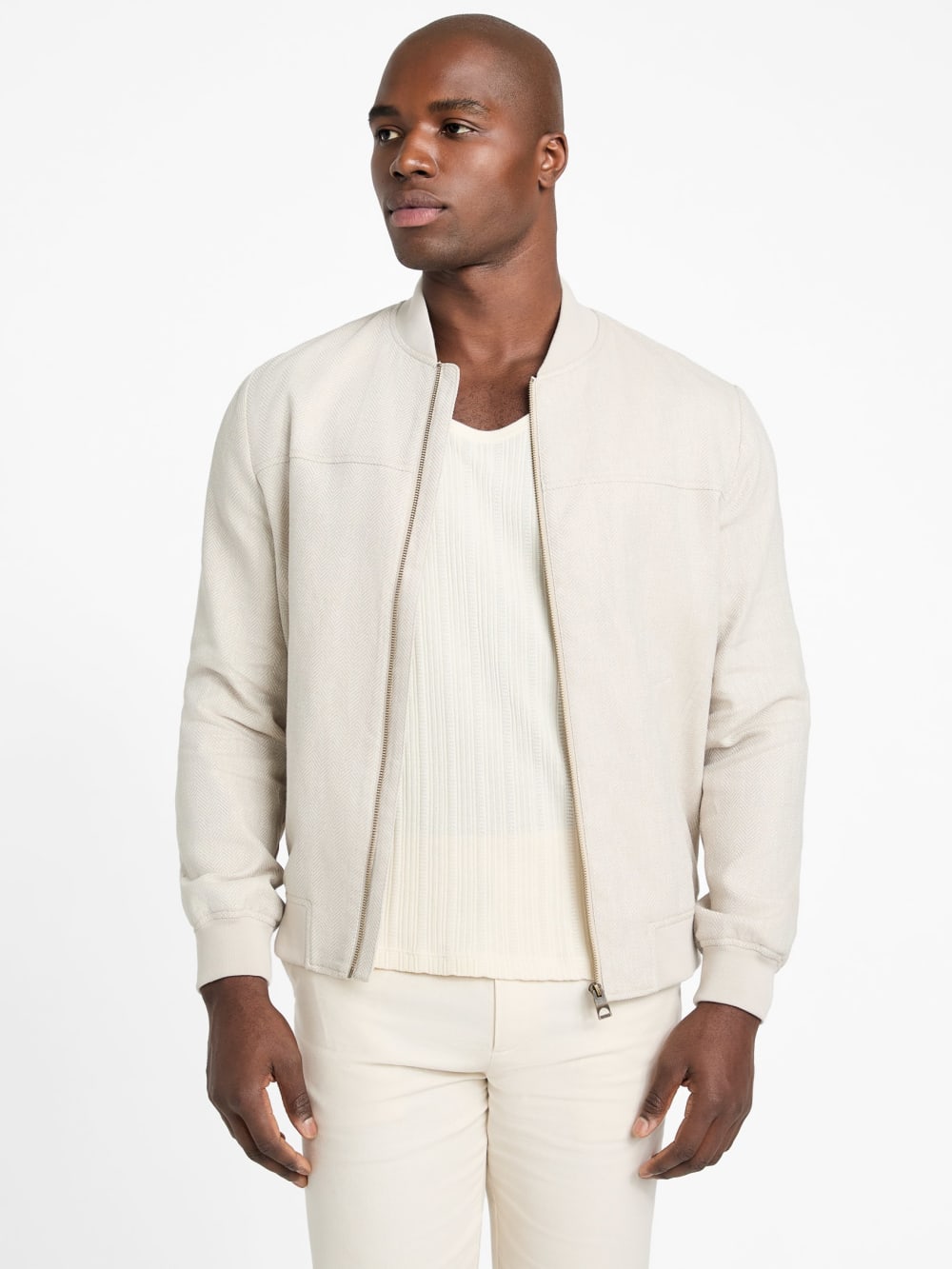 Eco Herringbone Flight Jacket