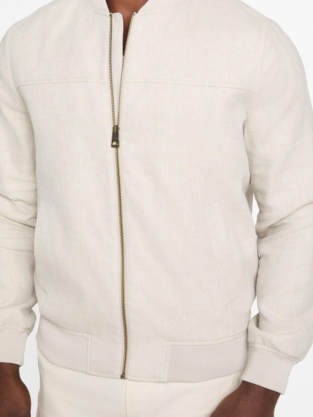 Eco Herringbone Flight Jacket - Image 3