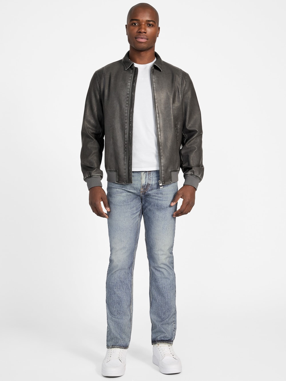 Faux-Leather Aviator Jacket - Image 2