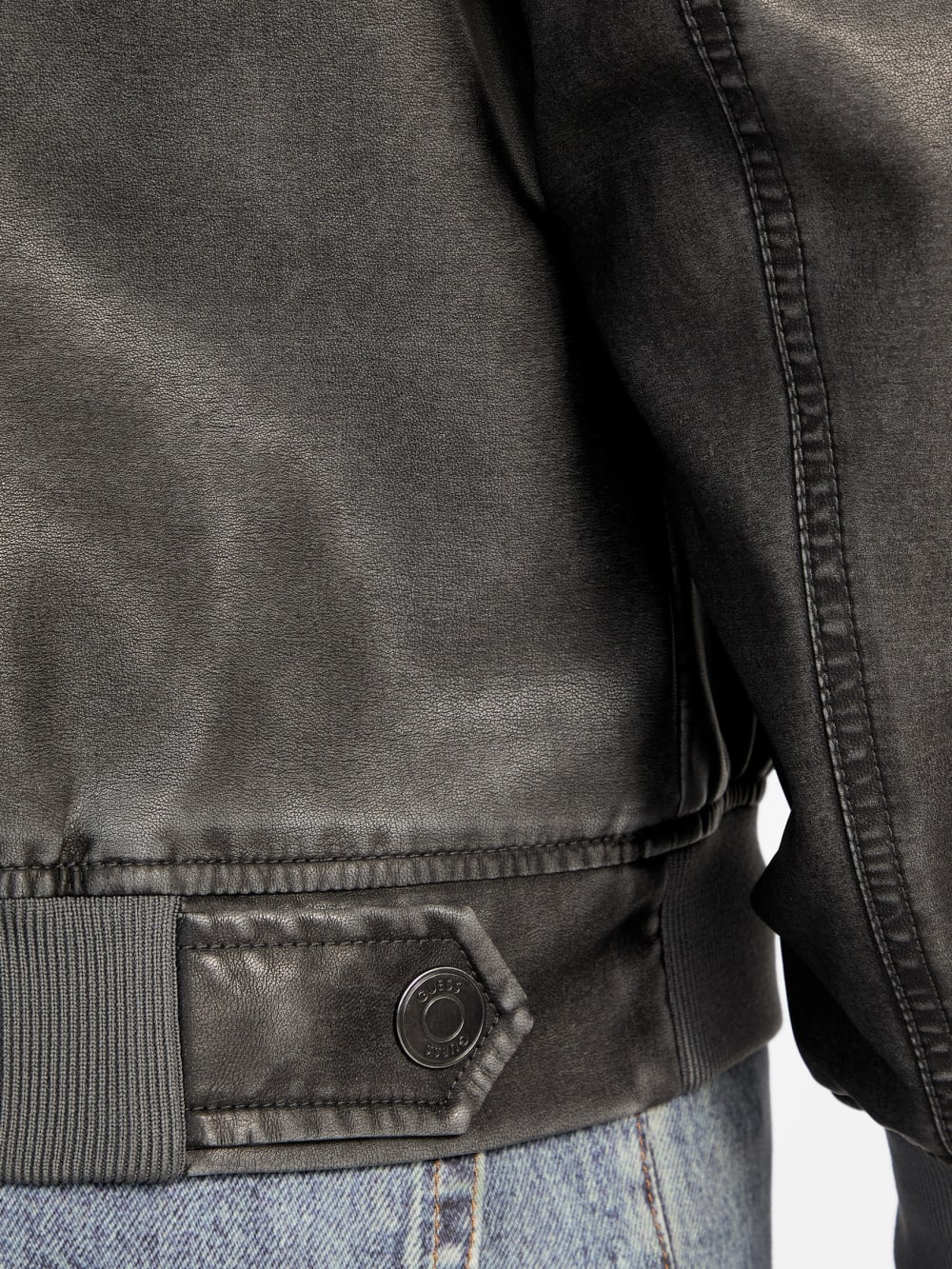 Faux-Leather Aviator Jacket - Image 3