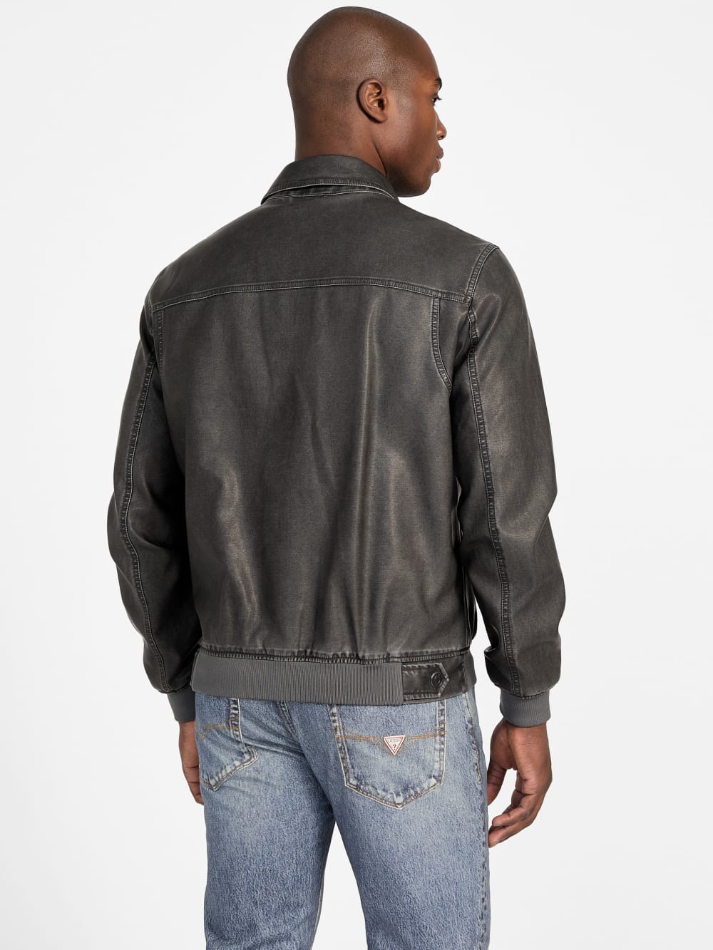 Faux-Leather Aviator Jacket - Image 5