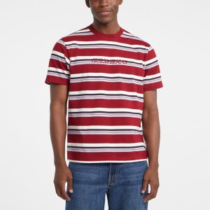 Regular Striped Embroidered Logo Tee