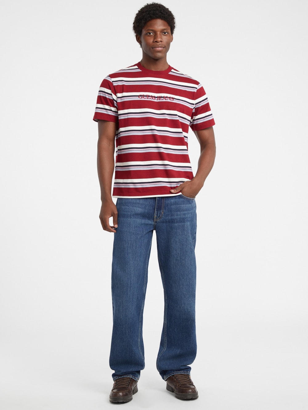 Regular Striped Embroidered Logo Tee - Image 2