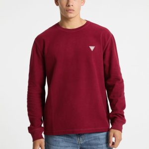 Waffle-Knit Mini Triangle Long-Sleeve Tee