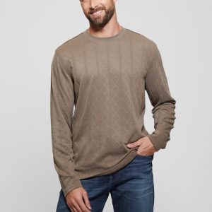 Textured Knit Long-Sleeve Top