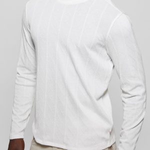 Textured Knit Long-Sleeve Top