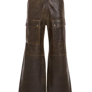 crackle leather utility pants