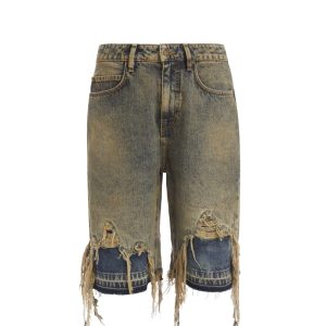 distressed denim short