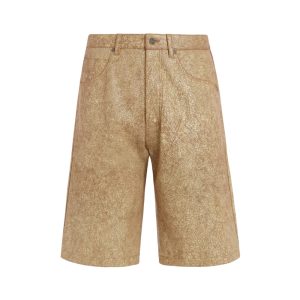 Cracked Leather Shorts