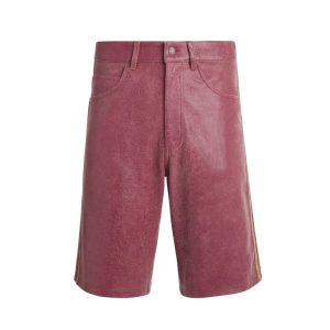 crackle leather shorts